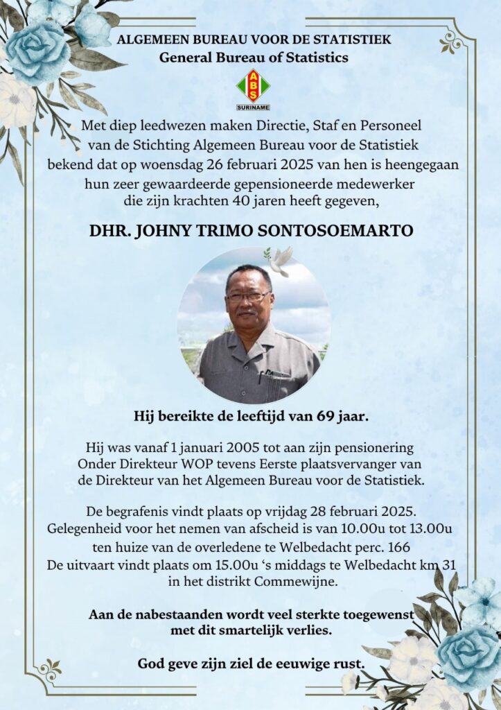 Overlijdensbericht dhr. Sontosoemarto